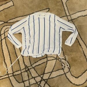 The Open- cinch tie long sleeve shirt, size Large